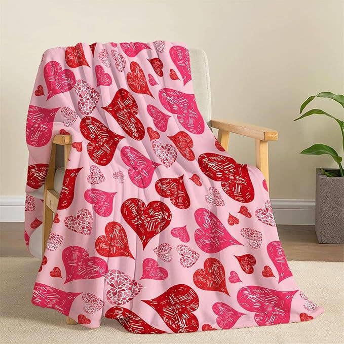 Manta de Padrão de Corações para o Dia dos Namorados por atacado de Liffy