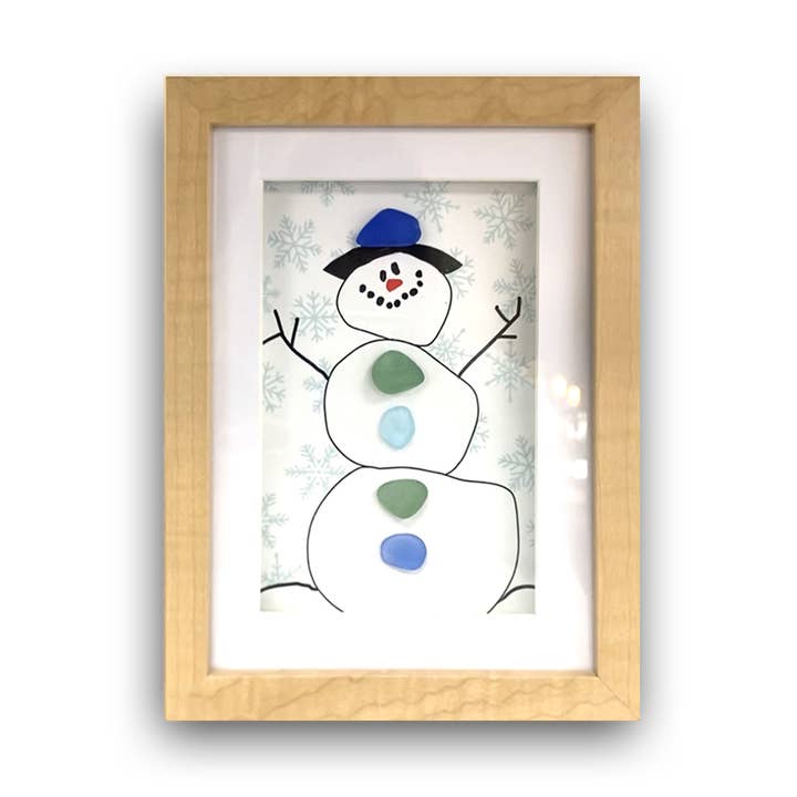 Snowman, Sea Glass ART for wholesale by LISART LLC