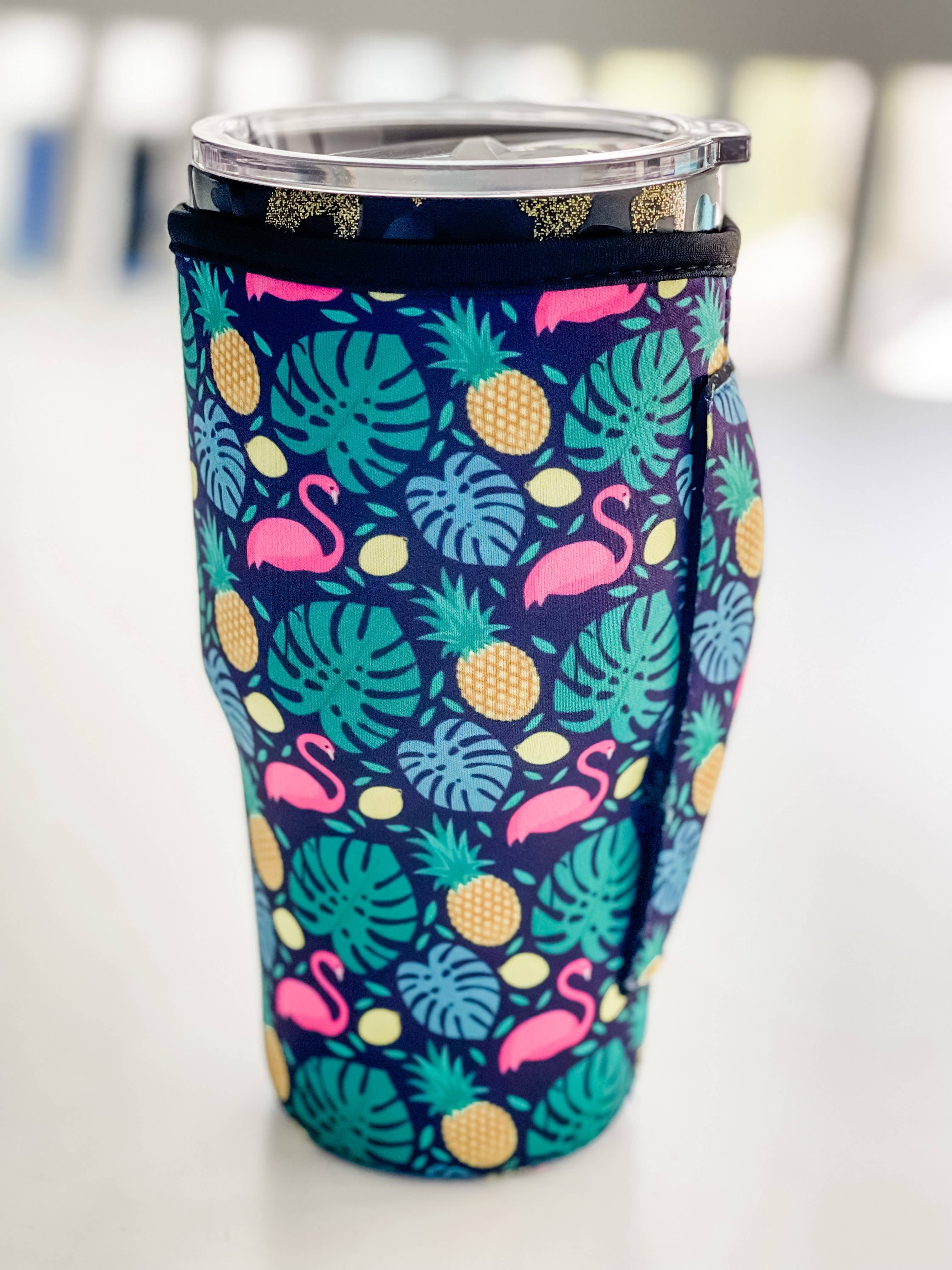 Harris Girls & Co. - Wholesale Drink Huggers & Koozies - Tumbler Sleeve With Handle "Tropical"