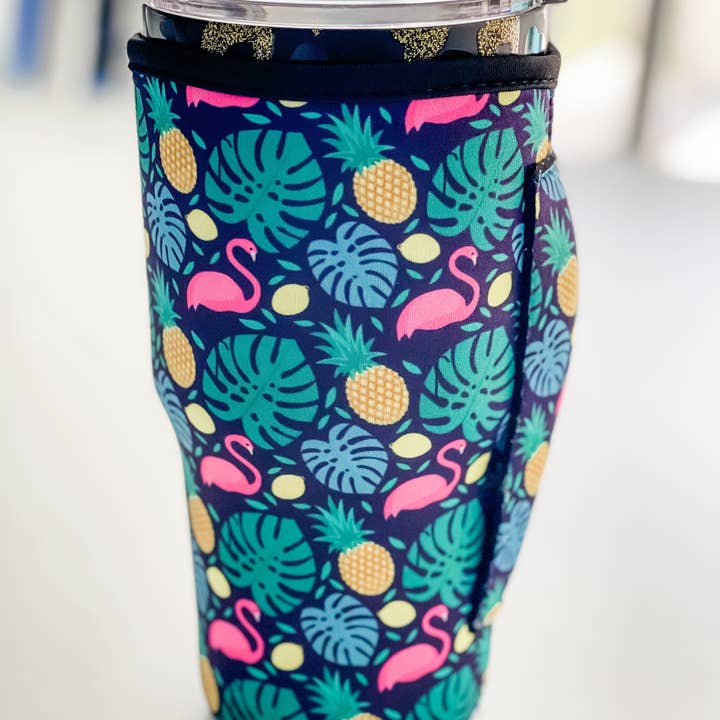 Harris Girls & Co. - Wholesale Drink Huggers & Koozies - Tumbler Sleeve With Handle "Tropical"0