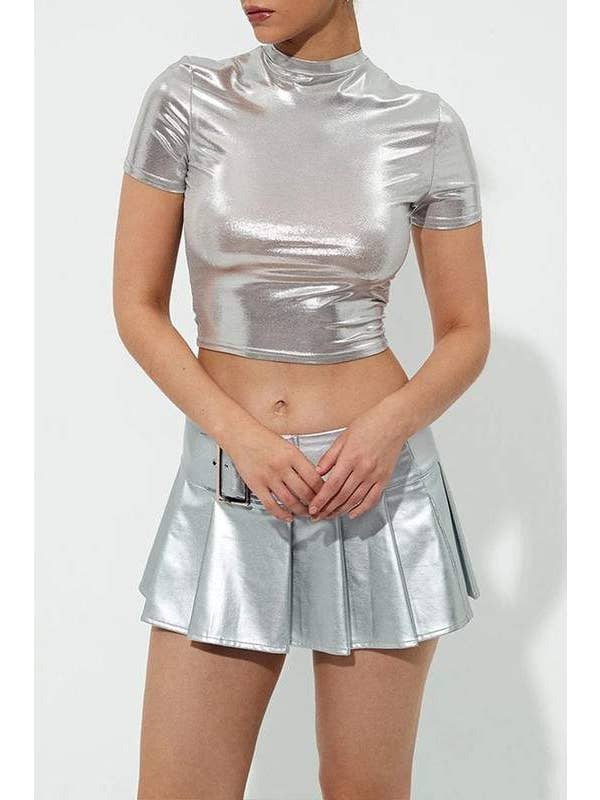 Queen Fashion - Wholesale Blouse - Women's - metallic fitted tee4