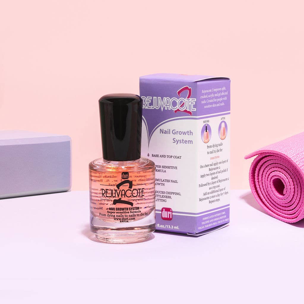 Duri Cosmetics - Vente Vernis à ongles durcisseur - Système de croissance des ongles Rejuvacote 2, formule super sensible, couche de base et couche de finition1