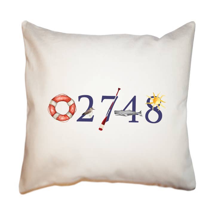 02748 dartmouth zip code square pillow for wholesale by Tina Labadini Designs