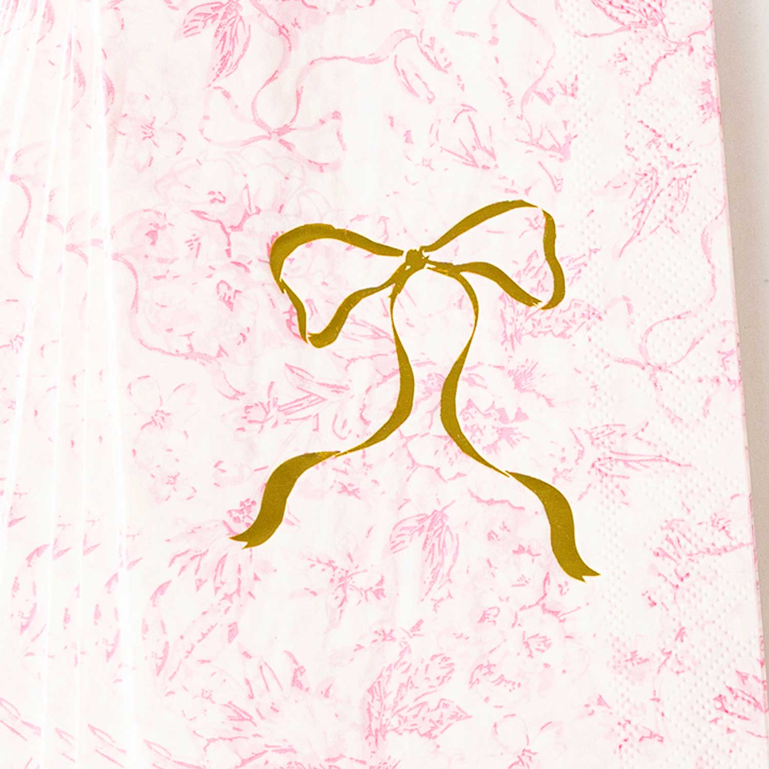 8 Oak Lane - Vente Serviettes jetables - Packs de serviettes invité en papier toile à nœud rose2