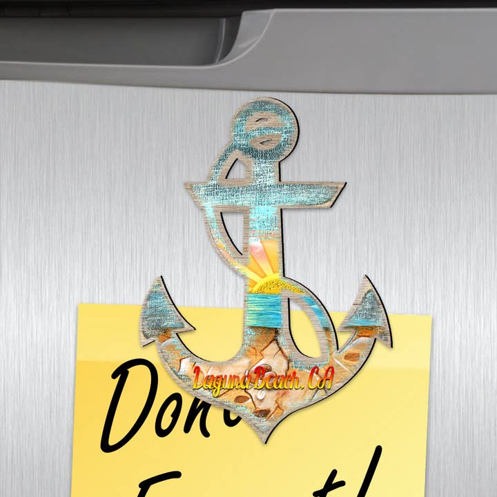 Anchor shaped Refrigerator Eco Wood Magnets for wholesale by Designocracy