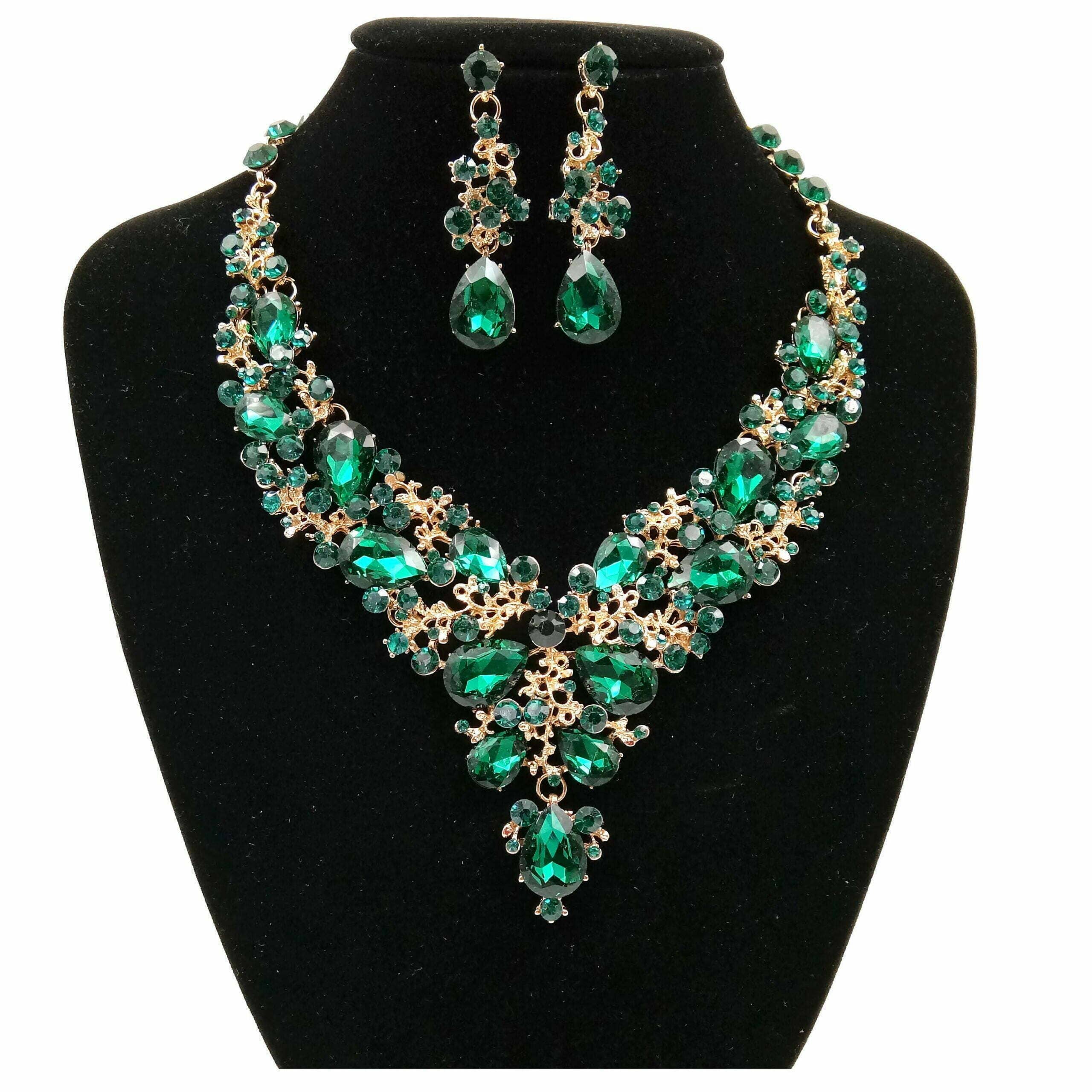 Diacly - Wholesale Jewelry Set - Vine Theme Casting Rhinestone Necklace Set4