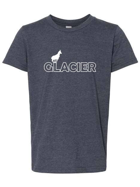 Youth Heather Navy mit weißem Glacier Shirt für den Großhandel von Montana Tees