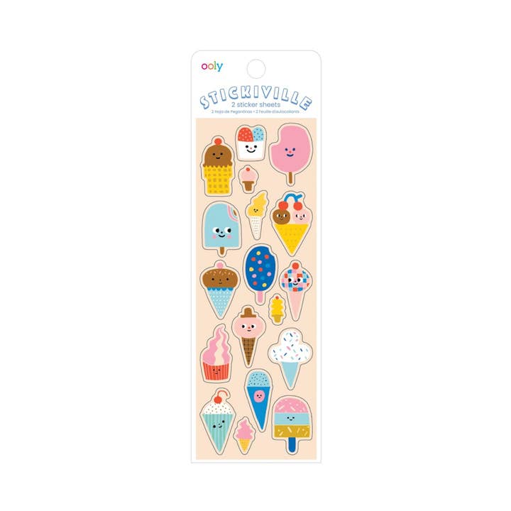 Stickiville X Suzy: Skinny Stickers - Ice Cream (2 Sheets) for wholesale by OOLY