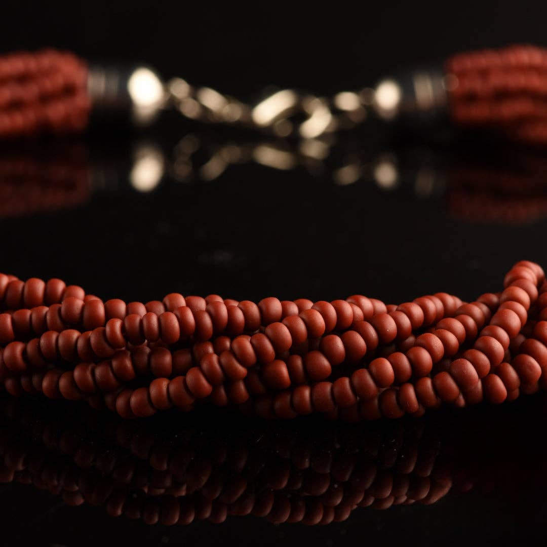 Mazzega Art & Design - Wholesale Beaded/Pearl Necklace - Murano Torchon Mat Necklace, 9 strands of intertwined rare satin pastel vintage 1980s seed beads (approximately 50 cm in length), hypoallergenic clasp.5