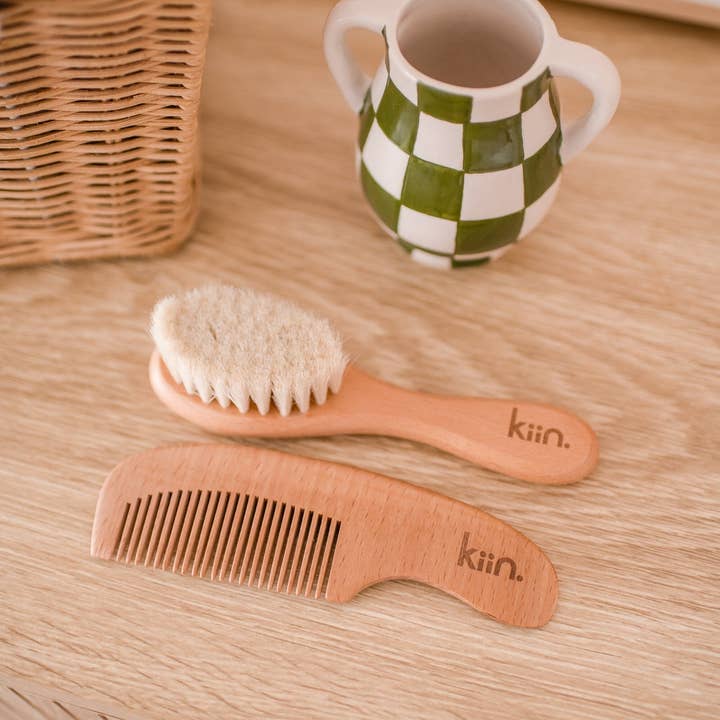 Kiin Baby - Wholesale Hair Brush/Comb Set - Kids & Baby - Wooden Baby Brush + Comb Set12