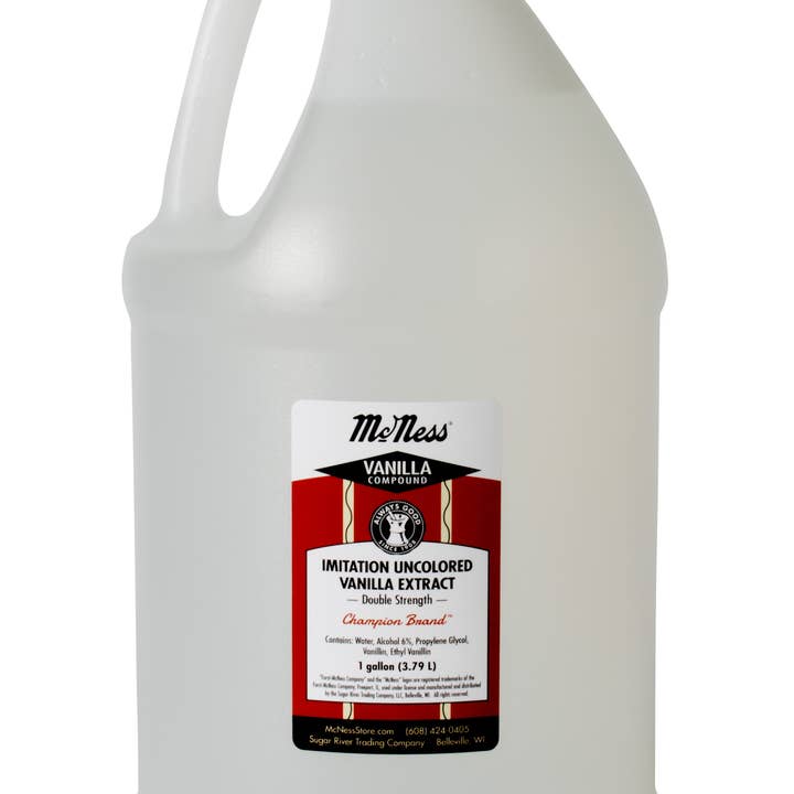 McNess Home Products/Sugar River Trading Co - Wholesale Vanilla/Fruit Extract - McNess Imitation Uncolored Vanilla Ext.-12 oz & 1 gal opt1