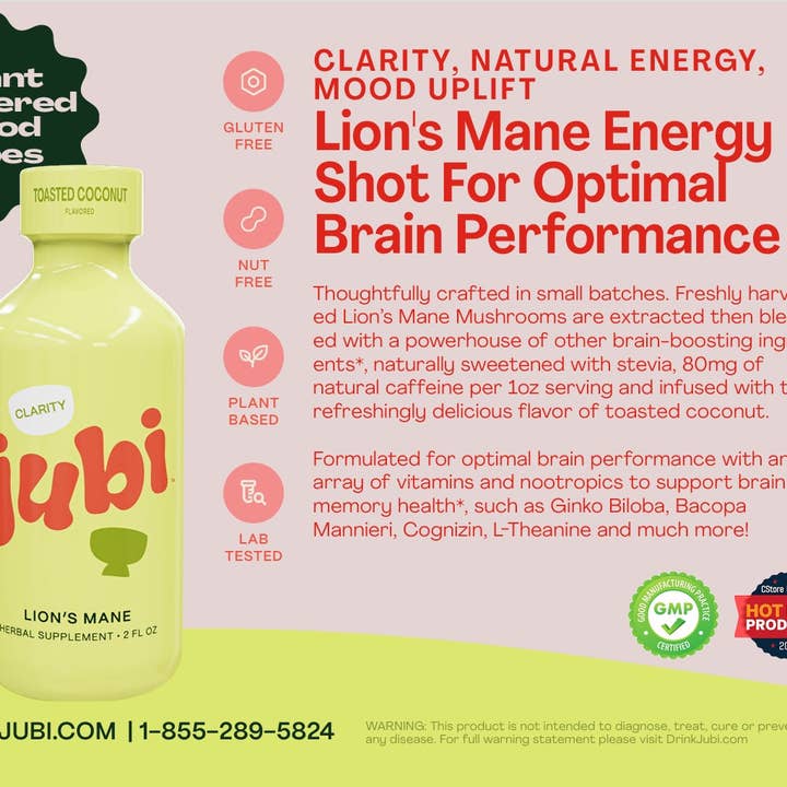 Jubi - Wholesale Elixir - Jubi Lion's Mane Clarity & Energy Shot (12 bottles per box)3