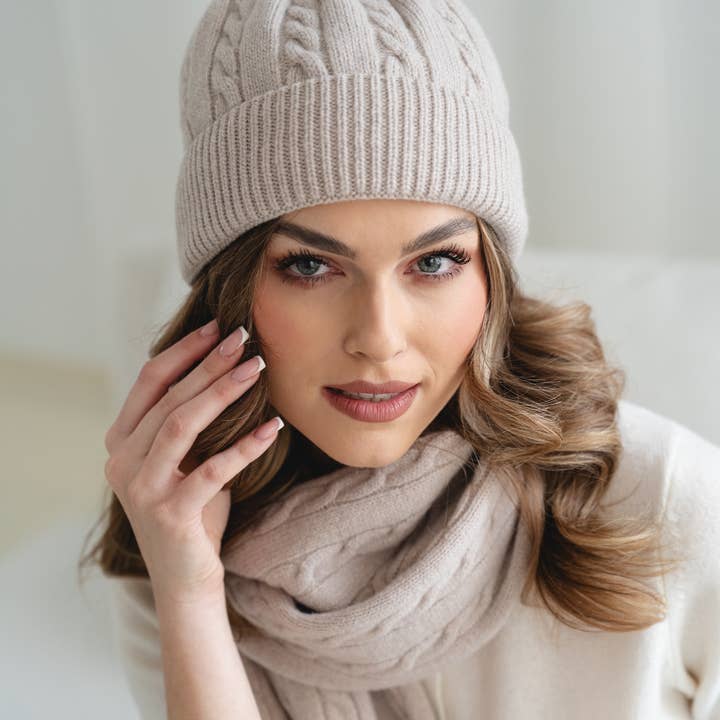 Ander - Wholesale Beanie - Women's - BELLANO Cashmere Blend Knitted Beanie 15