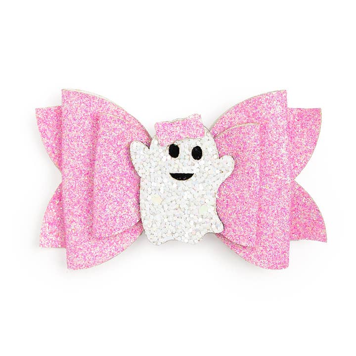 Sweet Wink - Wholesale Hair Bow - Kids - Girly Ghost Halloween Bow Clip - Kids Halloween Hair Clip