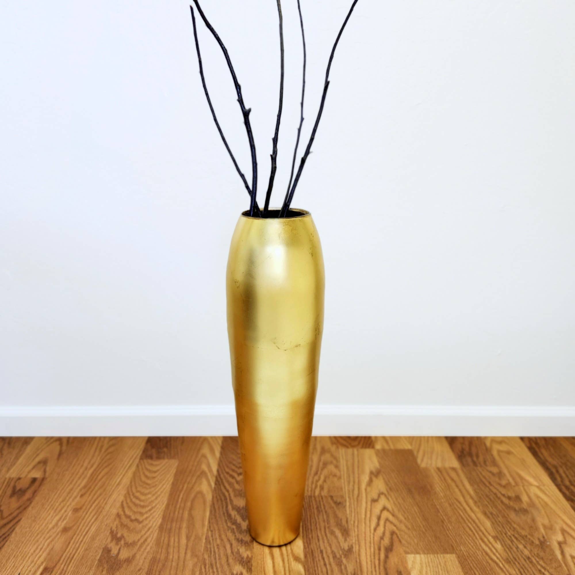 RED POMEGRANATE COLLECTION - Wholesale Vase - DOME 28" Solid Gold Gilded Glass Oval Vase2