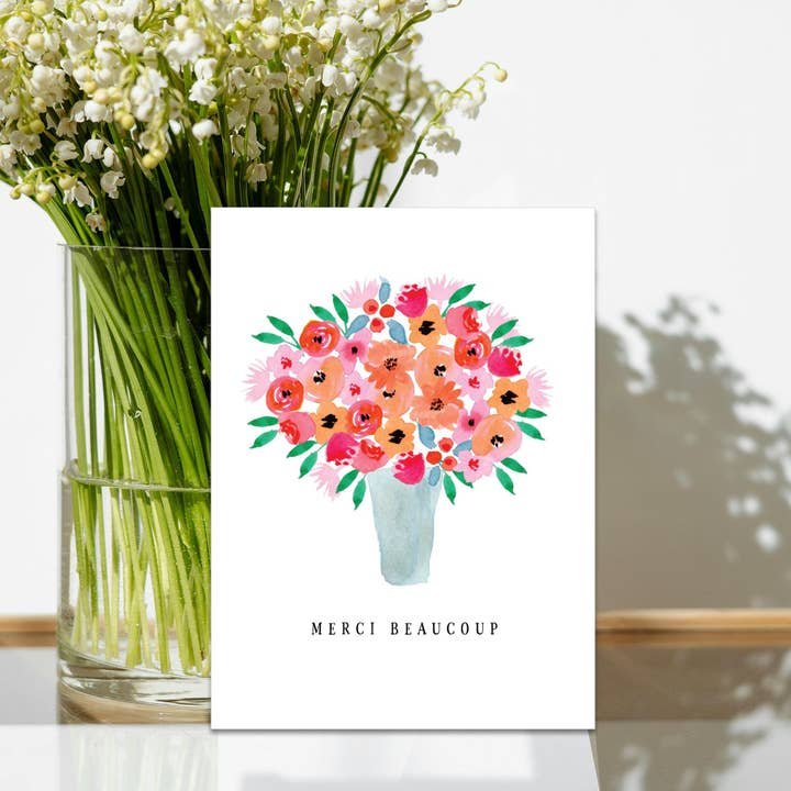 Crown Point Graphics - Wholesale Thank You Card - Merci Beaucoup | Thank You Greeting Card1
