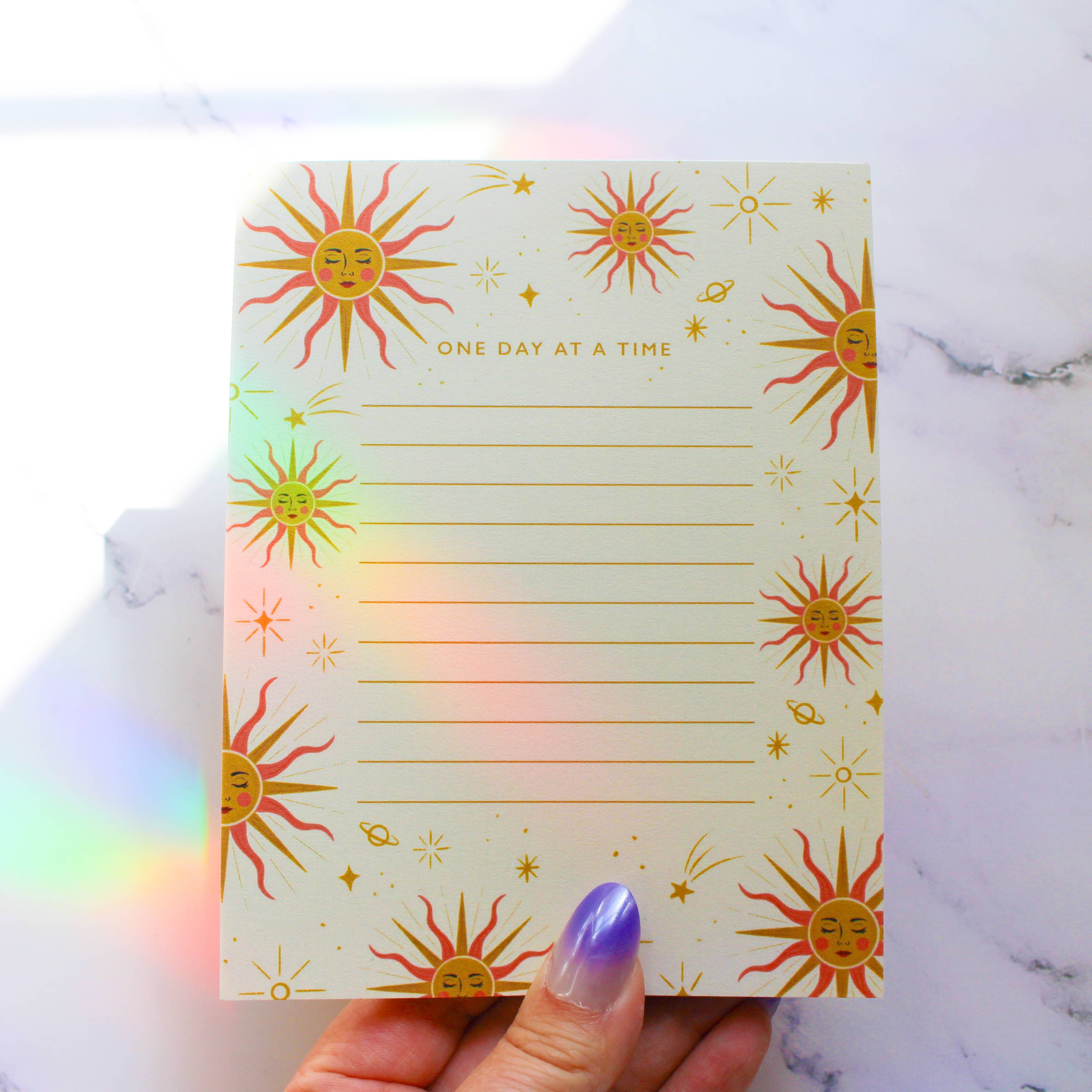 Julia Kestner Designs - Wholesale Notepad - One Day at a Time Sun Notepad1
