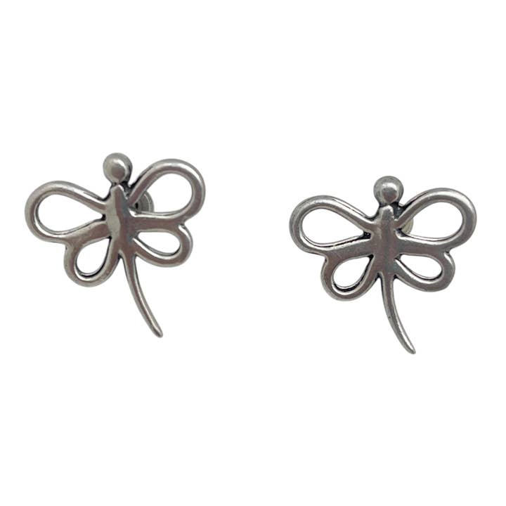 Orecchino a bottone libellula argento 10µ per la vendita all'ingrosso da parte di Gloria Mago