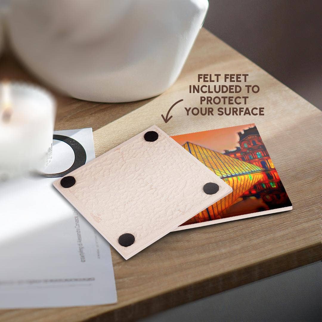 3dRose - Wholesale Coasters - 3dRose, The Louvre Image Of Light Infused Painting, Coaster3