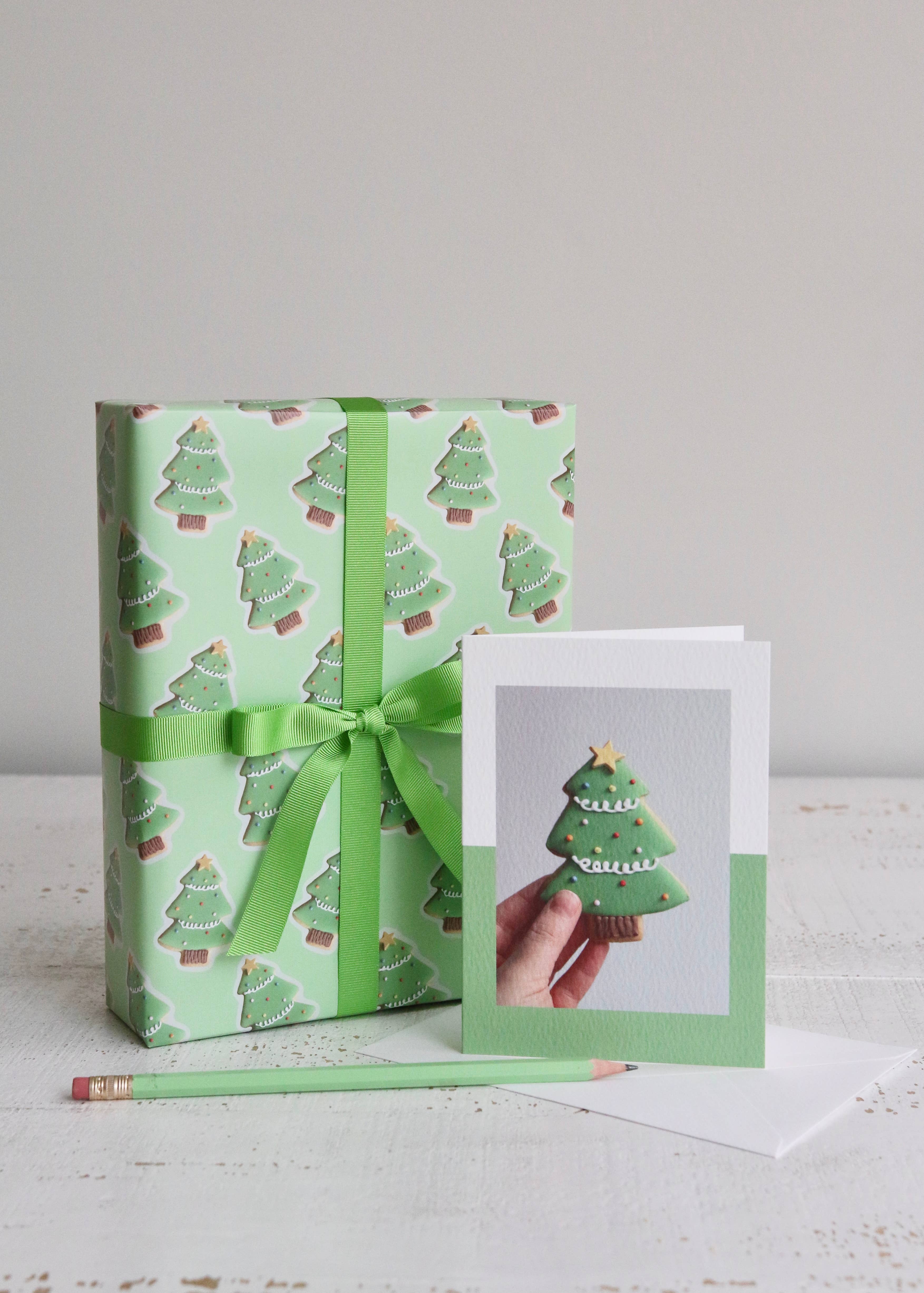 Afternoon Crumbs – wholesale Christmas card – Christmas Tree Biscuit Photo Card1