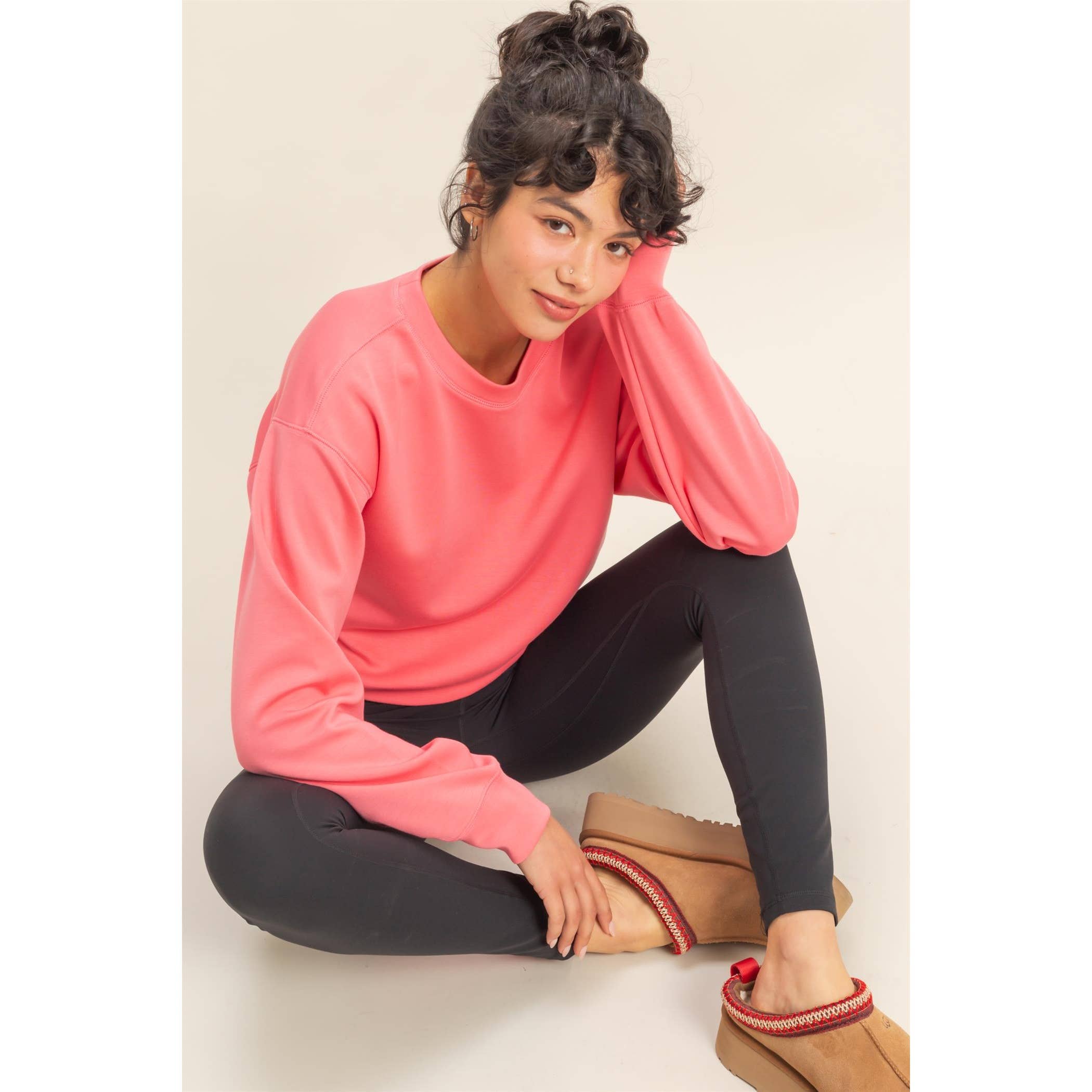 Double Zero – wholesale Sweatshirt - Dam – Dubbelstickad sweatshirt med rund hals10