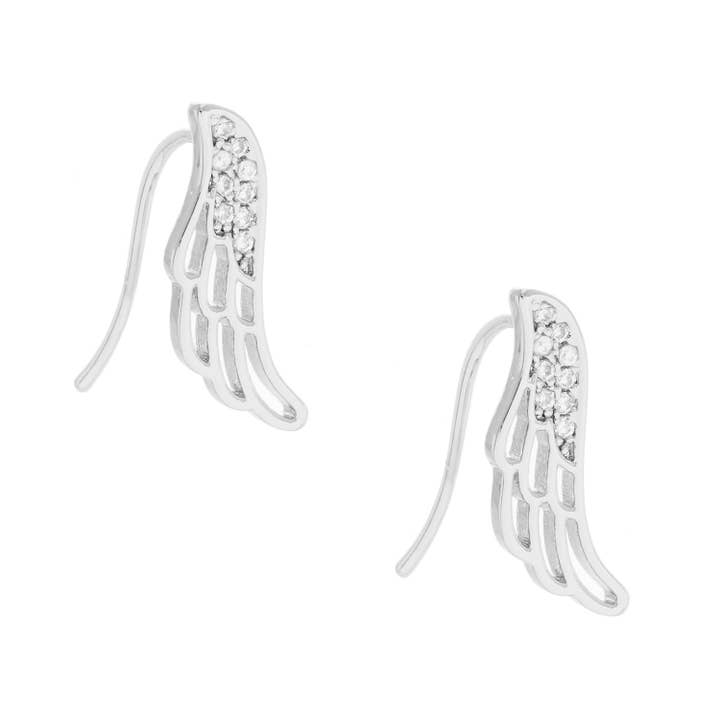 Fashion City - Wholesale Ear Jackets/Climbers - CZ Gold Dipped Wing Ear Crawler1