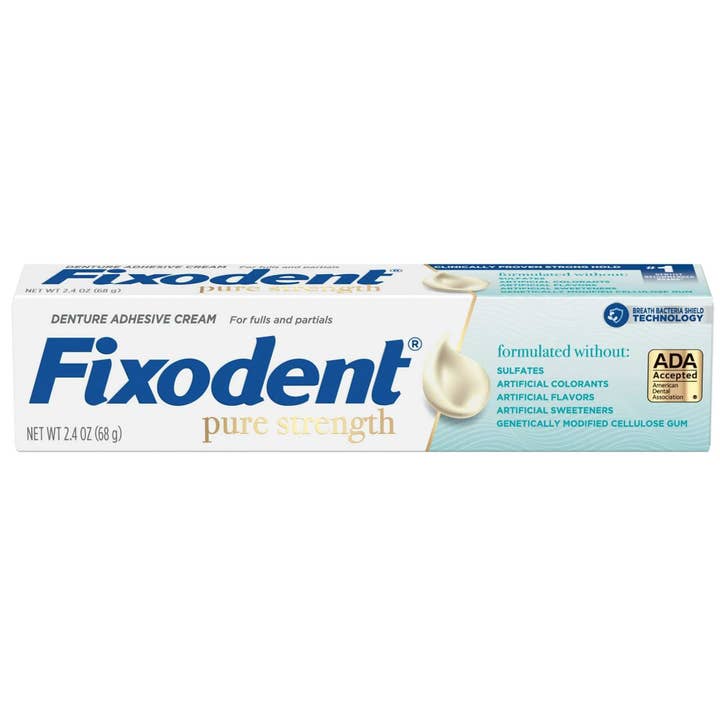 Bam Deals - Vente Supplément oral/vitamine - Crème adhésive pour prothèses dentaires Fixodent Pure Strength, 68 g1