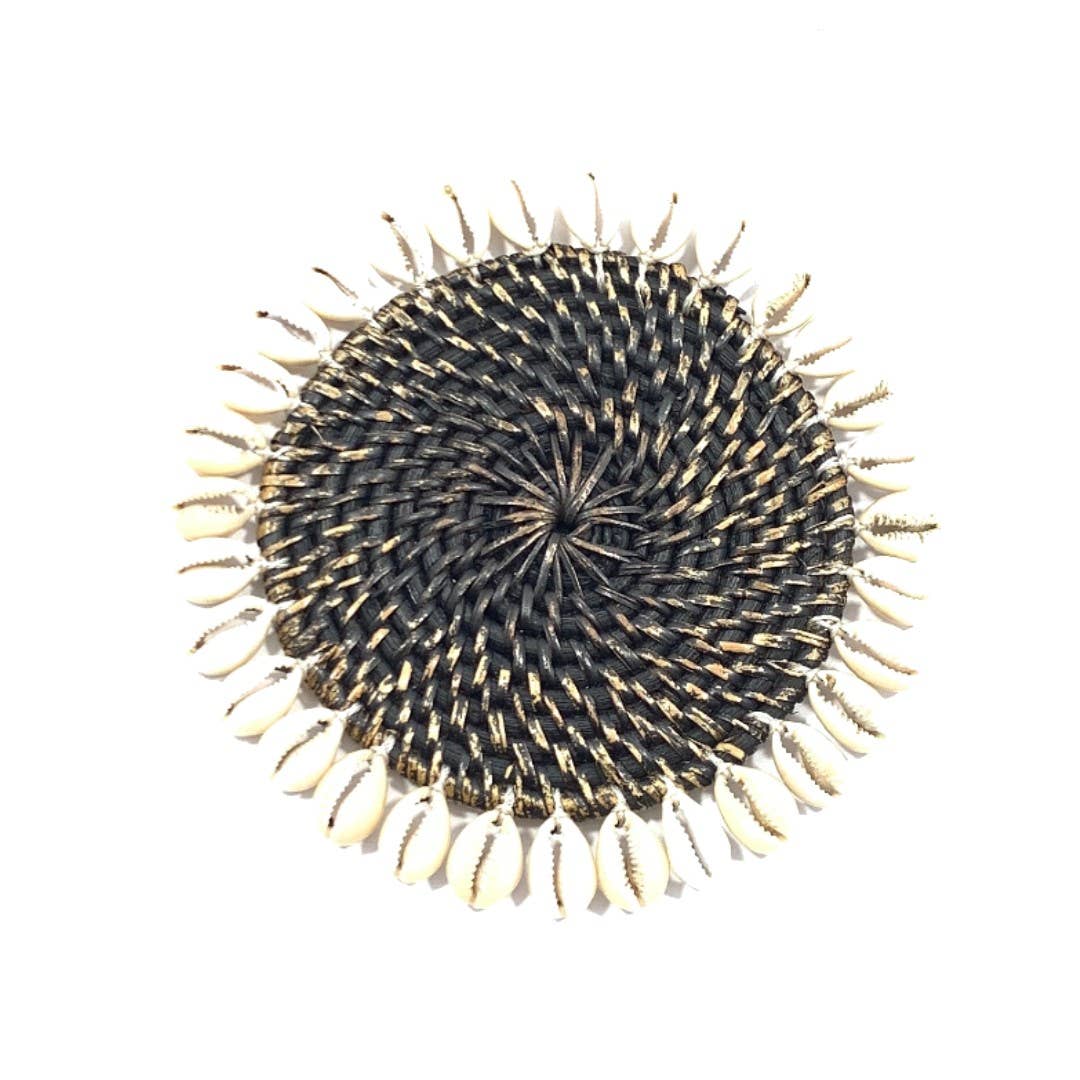 Dewi Lifestyle - Wholesale Coasters - Rotan coaster with cowry shells6