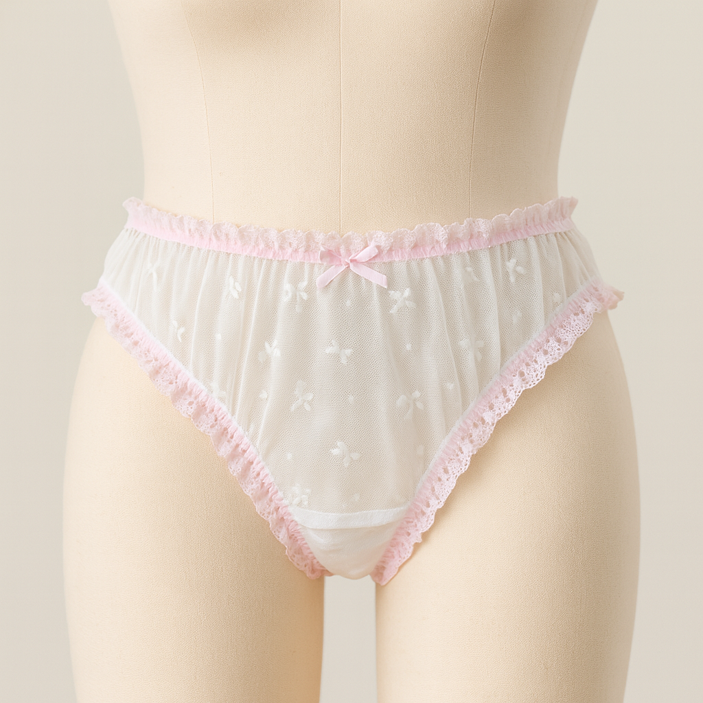 Milanblocks LLC - Wholesale Underwear - Women's - Milanblocks Sheer Lace Ruffle Panties – Bow Embroidery9