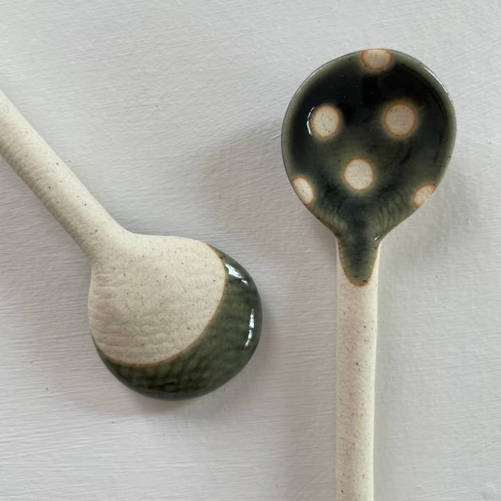 fort & field - Wholesale Table Spoon (Cutlery) - Polka dot small handmade Japanese pottery coffee tea spoon3