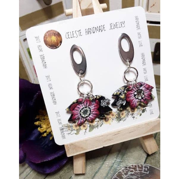 ROSA LOTUS-OHRRINGE für den Großhandel von CELESTE HANDMADE JEWELRY