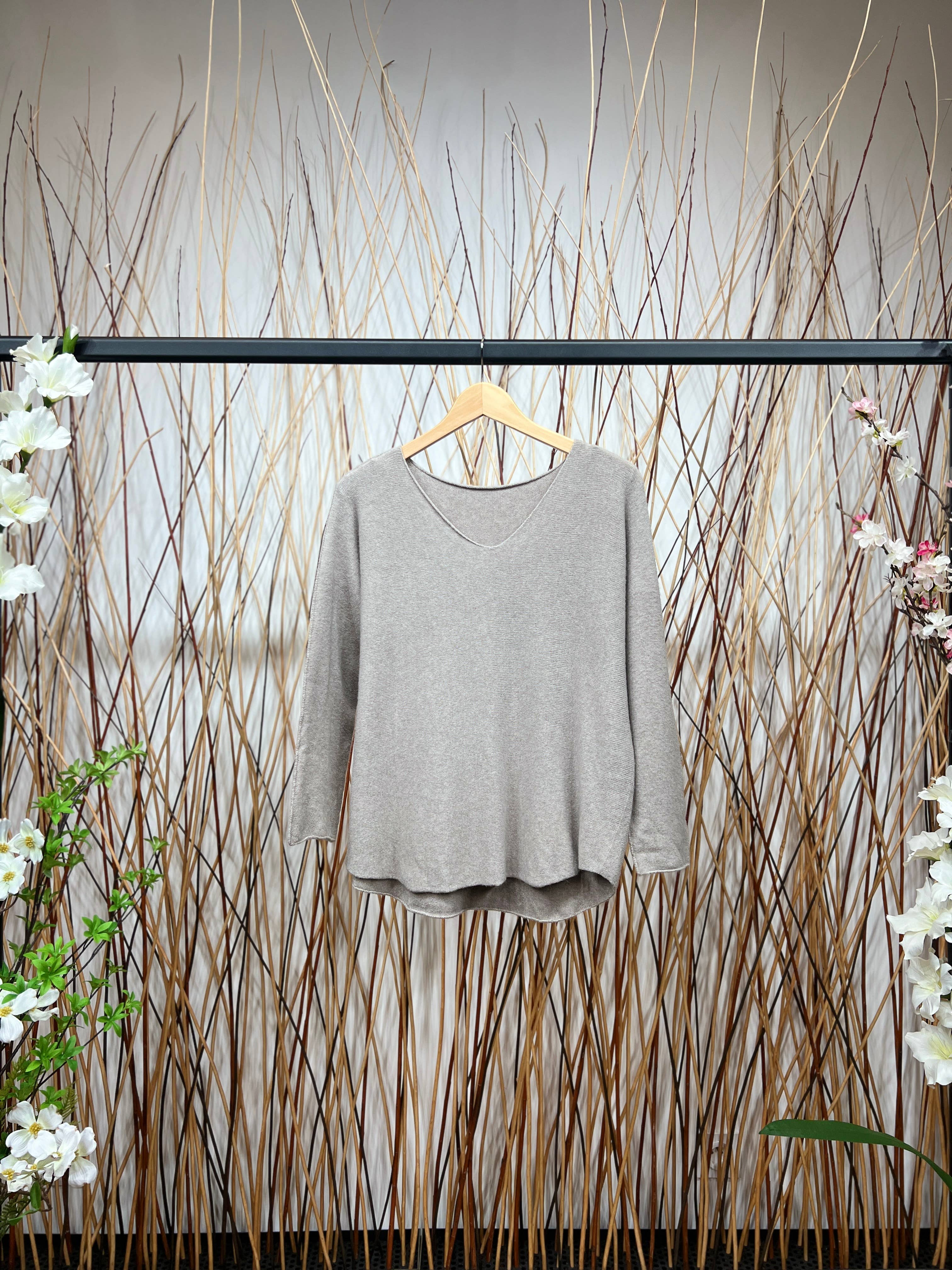 L'Emotion – Pulôver - Mulher por atacado – Camisola de Malha Manga Comprida Decote em V Viscose3