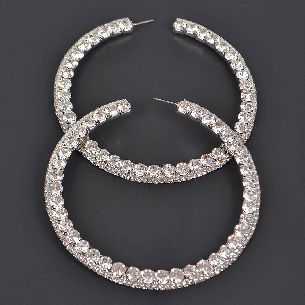 3AM BY H&D ACCESSORIES - Wholesale Hoop Earrings - 80mm Rhinestone Hoop Earring4
