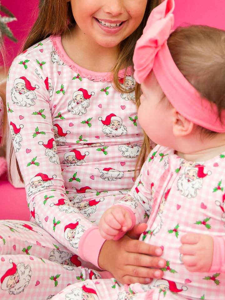 SoftSnooze™ Girls Bamboo Viscose Pink Dear Santa Ruffle Long Sleeve Pajama Set
for wholesale on Faire2