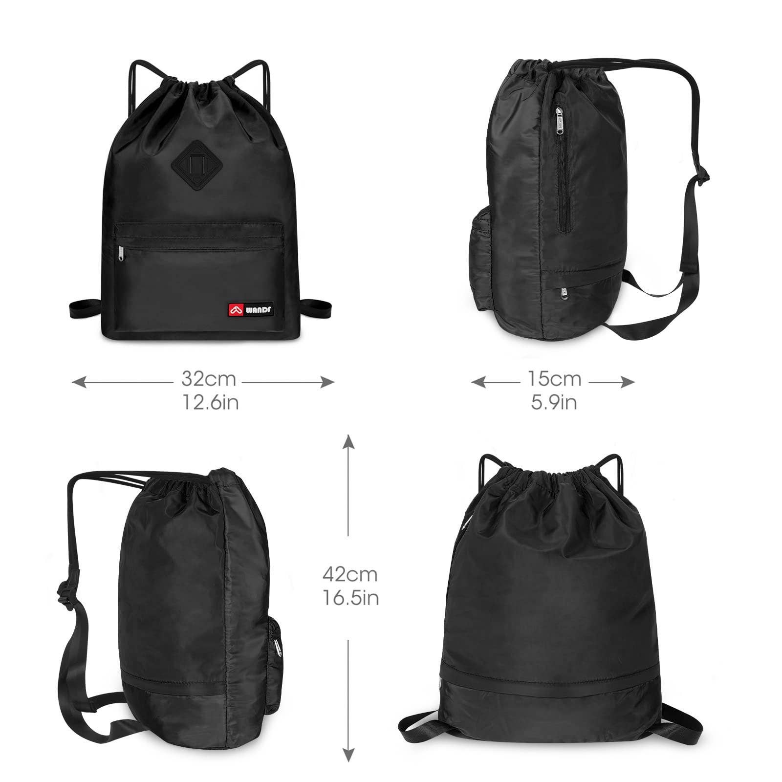 wandf - Wholesale Backpack - Unisex - WF6030 Sport Drawstring Backpack With Shoe Compartment1