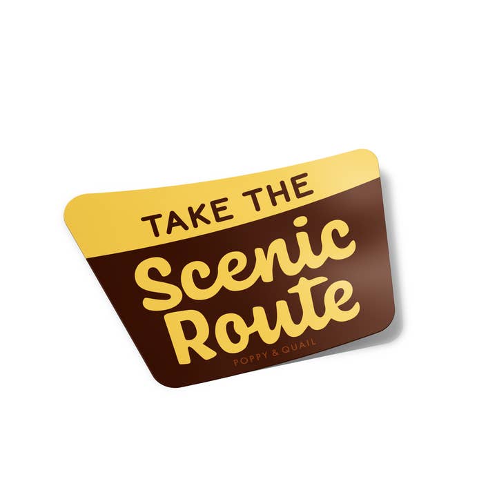 Poppy & Quail - Wholesale Sticker - Take the Scenic Route Forest Sign Sticker1