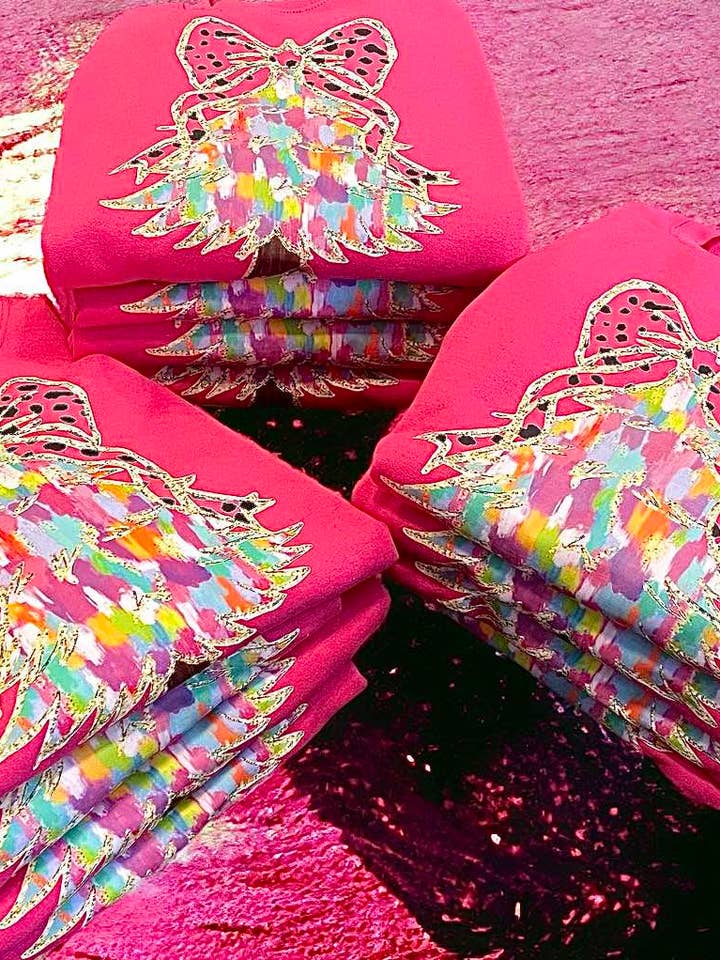 Lasting Impressions CT - Wholesale Sweatshirt - Unisex - Watercolor Christmas Tree Graphic Sweatshirt