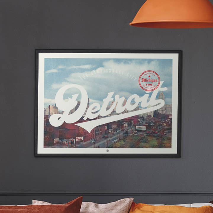 24" x 18" Detroit for wholesale by Delicious Design League