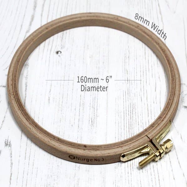 Nurge - Wholesale Embroidery/Cross Stitch Supplies - Nurge 8mm (6/16") Beech Screwed Embroidery Hoop