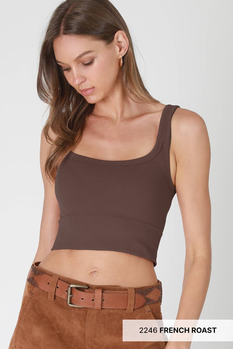 NIKIBIKI - Wholesale Knit Top - Women's - NS7801 - Chevron Ribbed Crop Top2