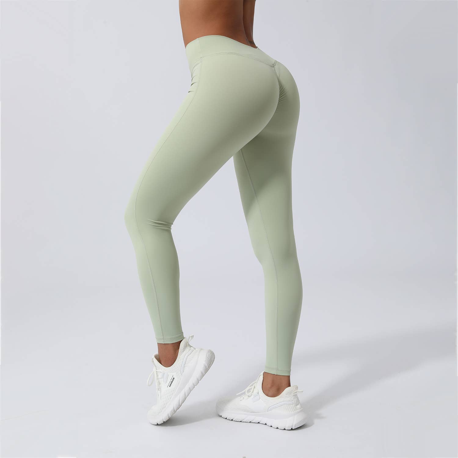 Sodalemon - Wholesale Athletic/Lounge Leggings - Women's - Women Peach Hip V Cross Back Fitness Yoga Leggings5