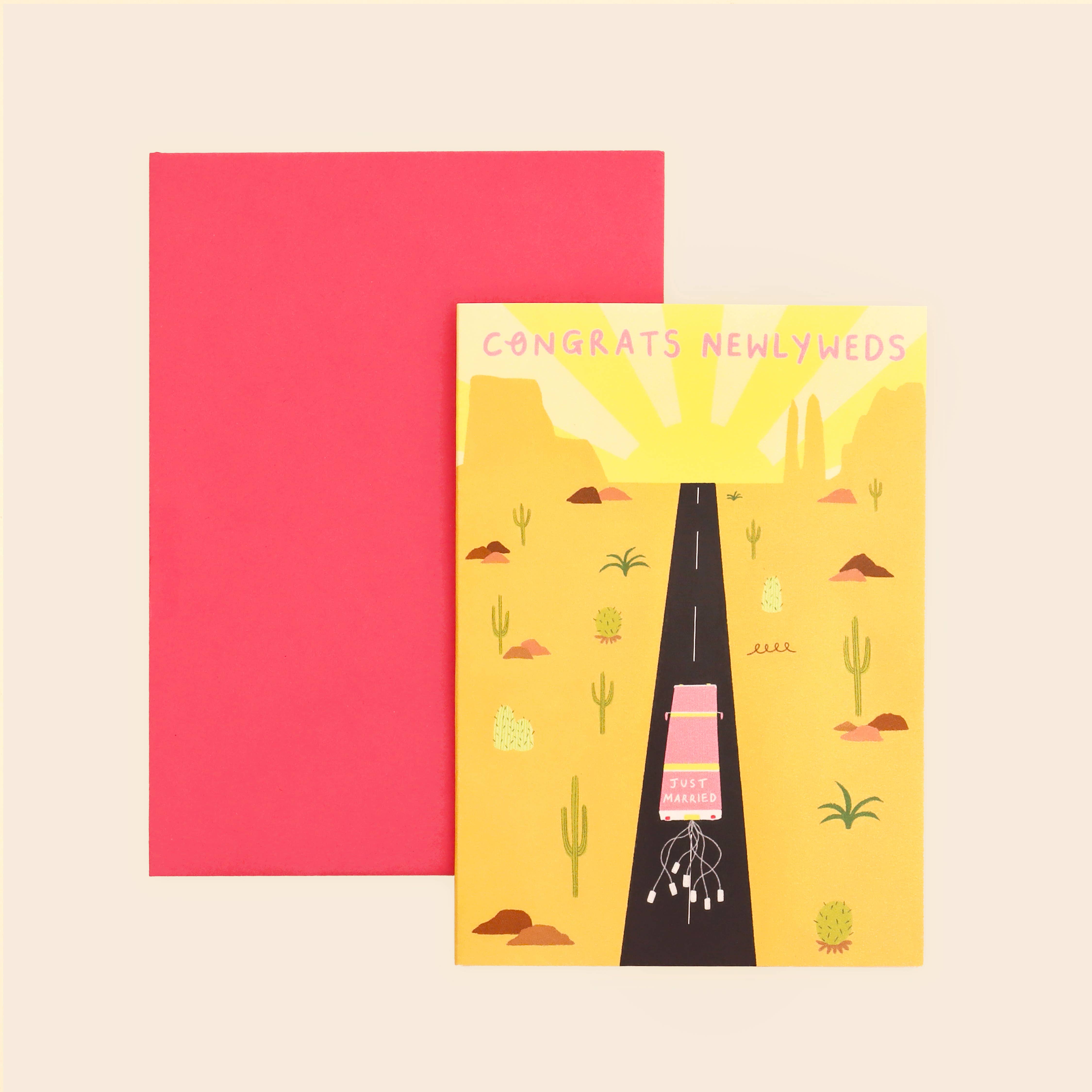 Little Black Cat Illustrated Goods – Engroshandel Bryllupskort – Tillykke nygifte Bryllupskort | Just Married Card | Ørken1