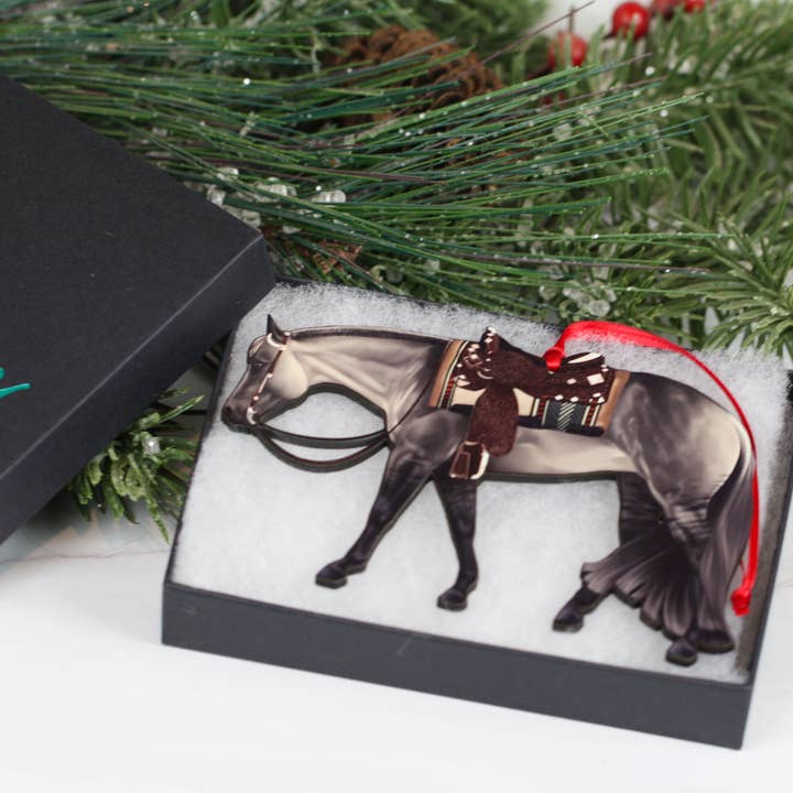 Classy Equine - Wholesale Ornament - Grulla Western Pleasure Horse Ornament Quarter Horse Gift
