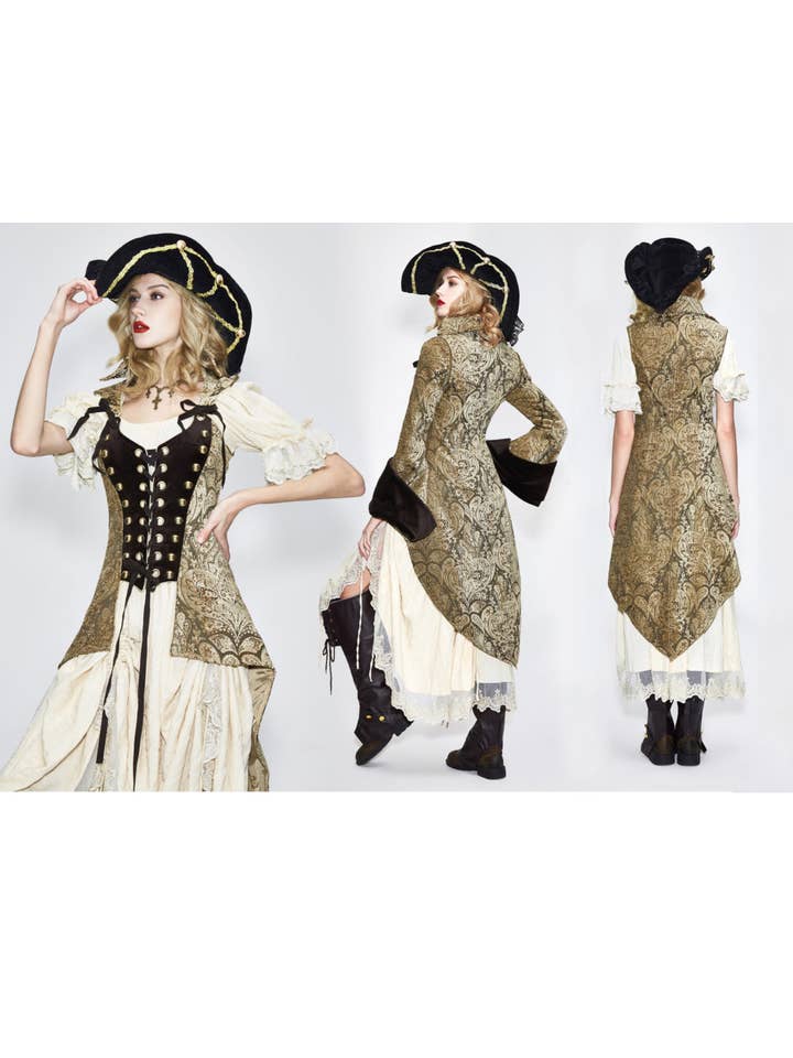 BLK GLD CT102 - Pirate Jacket with detachable sleeves for wholesale on Faire