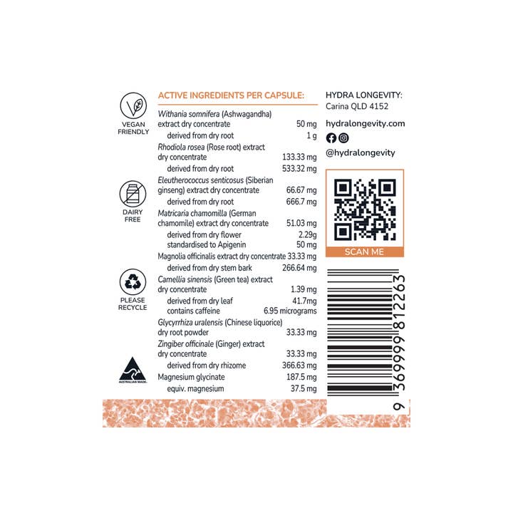 Hydra Longevity - Wholesale Oral supplement/vitamin - Stress-FX - Targeted stress relief support1