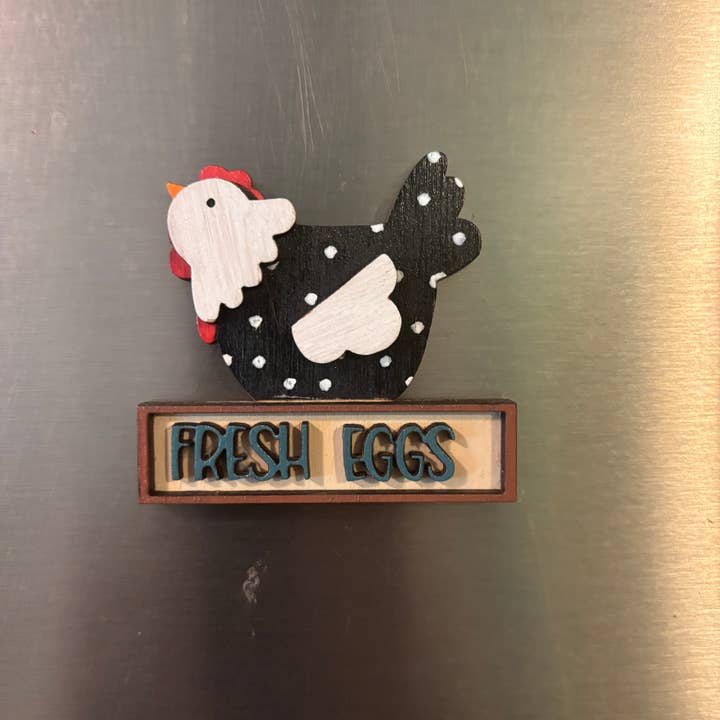Wood’N Sass - Wholesale Magnet - Chicken Farm Fresh Magnets Eggs Farmhouse Kitchen 6