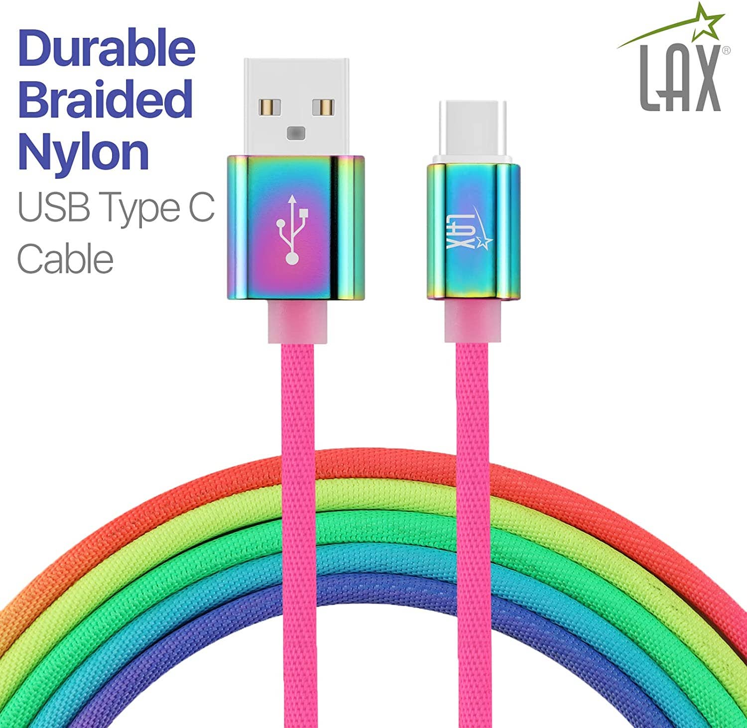 LAX Gadgets - Wholesale Charging Cable - LAX Gadgets USB C Cable - Nylon Braided USB-C Retail Pack15