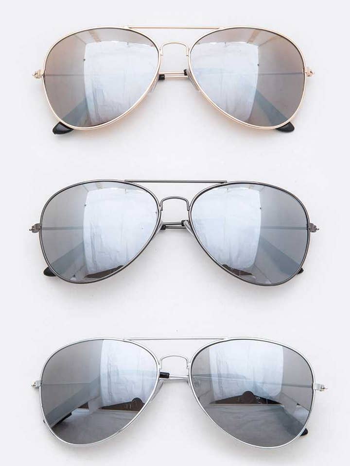 SET DI OCCHIALI DA SOLE A SPECCHIO FASHION AVIATOR 111-PE003 per la vendita all'ingrosso da parte di anbfashion