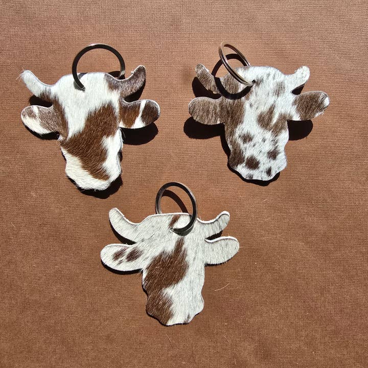 Ranchers Closet - Wholesale Keychain - Women's - 10 pcs - Handmade Cow Head Keychain – Genuine Hairon Cowhide