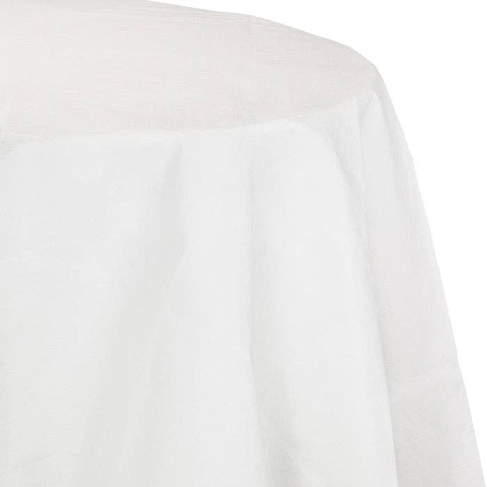 Bulk Party Decor - Wholesale Disposable Table Cover/Runner - White Round Paper Table Covers 82 inch, 1/Pkg